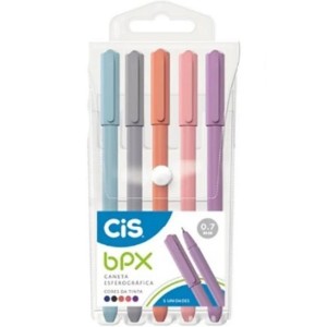 CANETA ESFEROGRÁFICA 0.7MM BPX C/ 5 CORES CIS