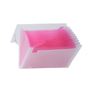 PASTA SANFONADA A4 C/ 12 DIVISÕES COLOR NEON VERMELHO YES