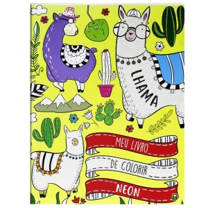 MEU LIVRO DE COLORIR NEON LHAMA BRASILEITURA