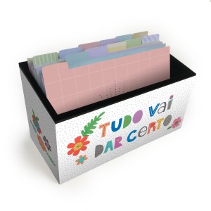 FICHÁRIO DE MESA C/ 12 DIV. FRASES COLORIDAS FINA IDEIA