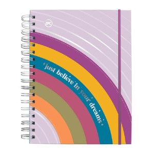 CADERNO UNIV ARCO ÍRIS 80FLS  90G DAC
