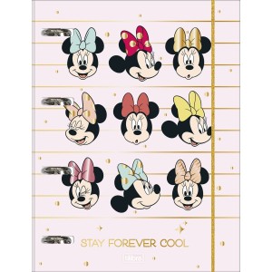 CADERNO ARGOLADO CARTONADO C/ ELÁSTICO MINNIE 80 FLS TILIBRA