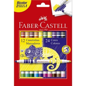 CANETINHA HIDROGRÁFICA BICOLOR 12/24 CORES  FABER-CASTELL