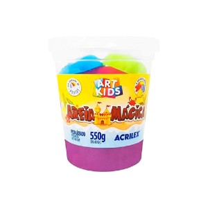 AREIA MÁGICA 550G ROXO+ 3 MOLDES GRÁTIS ACRILEX