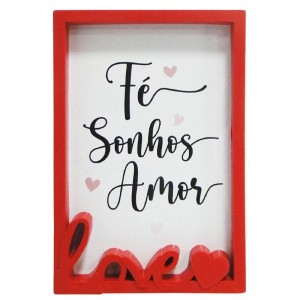 PORTA RETRATO LOVE 10X15CM PLÁSTICO