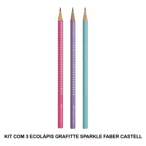KIT COM 3 ECOLÁPIS GRAFITTE SPARKLE FABER CASTELL