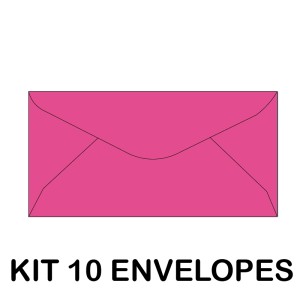 KIT 10 ENVELOPES COLORIDO 114X229MM PINK