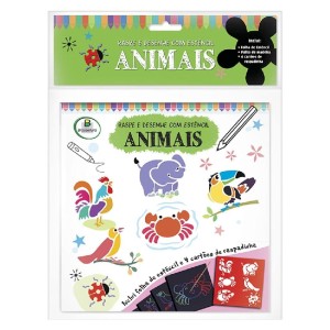 RASPE E DESENHE COM ESTÊNCIL ANIMAIS TODOLIVRO