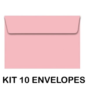 KIT 10 ENVELOPES COLORIDO 114X229MM PÊSSEGO