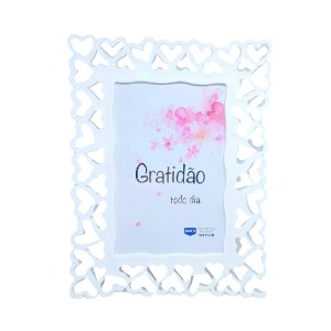 PORTA RETRATO CORAÇÃO GRATIDÃO 10X15 PLÁSTICO SORTIDO