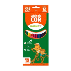 LÁPIS DE COR 12 CORES SEXTAVADO LEOLEO