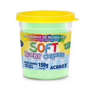 MASSINHA DE MODELAR SOFT PASTEL VERDE BEBE 150G ACRILEX