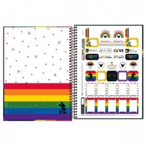 CADERNO ESPIRAL CD UNIV 1M MICKEY RAINBOW 80 FLS TILIBRA