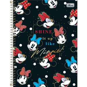 CADERNO ESPIRAL CD UNIV 1M MINNIE CORE 80 FLS TILIBRA