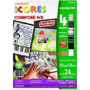 BLOCO ECOCORES COMPOSÊ P/B 110G 24 FOLHAS NOVAPRINT