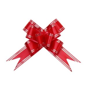 LAÇO DE PRESENTE C/10UNID VERMELHO E PRATA 12X250MM