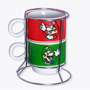 KIT XICARAS EMPILHÁVEIS C/2 PEÇAS MARIO E LUIGI - MARIO