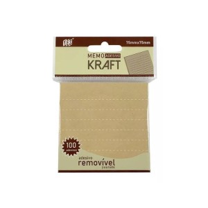 BLOCOS ADESIVOS KRAFT PAUTADO 75X75MM 100FLS YES