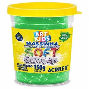 MASSINHA DE MODELAR SOFT GLITTER 150G VERDE 206 ACRILEX