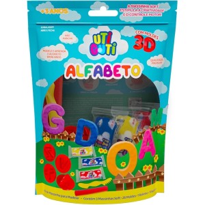 KIT MASSINHA DE MODELAR ALFABETO UTI GUTI