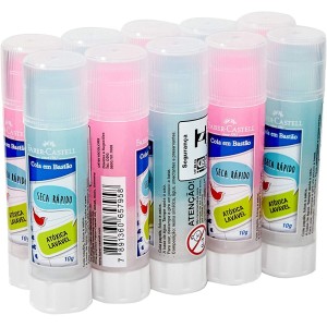 COLA BASTAO COLORIDA 10UNIDS 10G FABER CASTELL