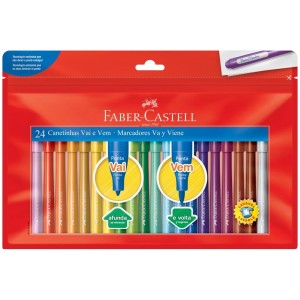 CANETINHA HIDROGRÁFICA 24 CORES VAI E VEM FABER-CASTELL