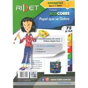 ECOCORES PAPEL QUE SE DOBRA ORIGAMI 6 CORES 75G 48FLS RIDET