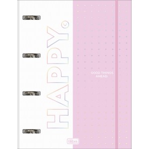 CADERNO ARGOLADO CART UNIV C/ ELASTICO HAPPY 80 FLS TILIBRA