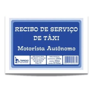 BLOCO RECIBO DE SERVIÇO DE TÁXI 50 FOLHAS TAMOIO