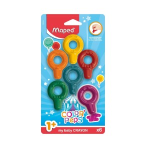 GIZ DE CERA COLOR'PEPS BABY CRAYON  6 CORES MAPED