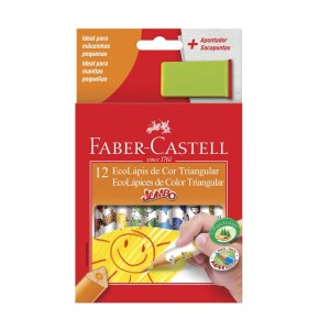 ECOLÁPIS DE COR TRIÂNGULAR JUMBO 12 CORES FABER-CASTELL