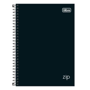 CADERNO ESPIRAL CD 1/4 ZIP PRETO 160FLS TILIBRA