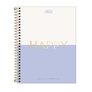 CADERNO ESPIRAL CD COLEGIAL HAPPY 90G 1M 80 FOLHAS TILIBRA
