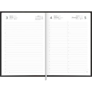 AGENDA EXECUTIVA PRÁTIKA COSTURADA DIÁRIA PRETA M6 TILIBRA