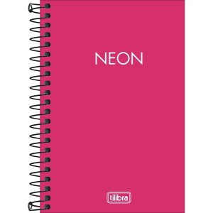 CADERNETA ESPIRAL CPP 1/8 S/ PAUTA NEON PINK 80 FLS TILIBRA