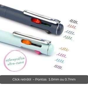 CANETA IZEE 4 CORES 1.0MM CORPO BRANCO PENTEL