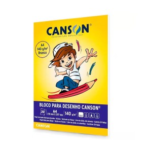 BLOCO DESENHO  A4 BRANCO 140G 20FLS CANSON