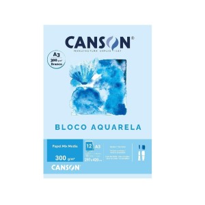 BLOCO AQUARELA UNIVERSITARIO 12FLS A3 300G/M2 CANSON