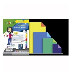 ECOCORES PAPEL QUE SE DOBRA ORIGAMI 6 CORES 75G 48FLS RIDET