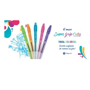 CANETA ESFEROGRAFICA SUPER GRIP COLOR 0.7 VIOLETA PILOT