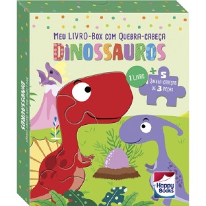 MEU LIVRO-BOX COM QUEBRA CABEÇA DINOSSAUROS HAPPY BOOKS