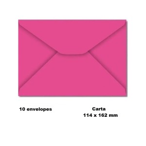 KIT 10 ENVELOPES COLORIDO 114X162MM PINK