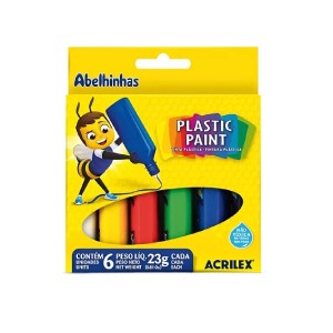 TINTA PLÁSTICA 6 CORES 20ML ACRILEX