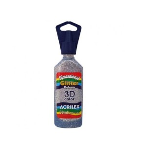 TINTA DIMENSIONAL GLITTER RELEVO 3D PRATA 202 ACRILEX