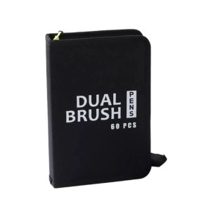 CANETA MARCADOR DUAL BRUSH 60 CORES DUAS PONTAS