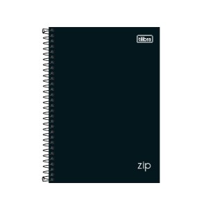 CADERNO ESPIRAL CAPA DURA 1/4 ZIP PRETO 80 FOLHAS TILIBRA