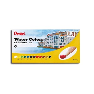 TINTA AQUARELA BISNAGA WATER COLORS 12 CORES HTP-12 PENTEL