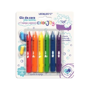 GIZ DE CERA RETRATIL BANHO 6C + CAPSULAS DE ESPONJA LEO&LEO