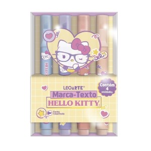 MARCA TEXTO HELLO KITTY E AMIGOS COM 4 CORES LEOARTE