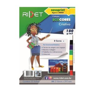 BLOCO ECOCORES CRIATIVO 180G A4 32FLS RIDET